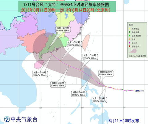 強臺風尤特最新路徑圖