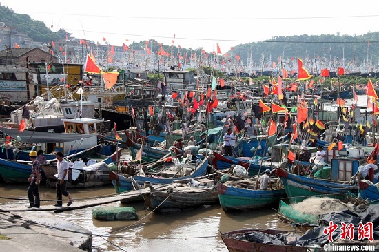 臺(tái)風(fēng)菲特給浙江沿海帶來(lái)10級(jí)大風(fēng) 臺(tái)州300余艘船舶進(jìn)港避風(fēng)