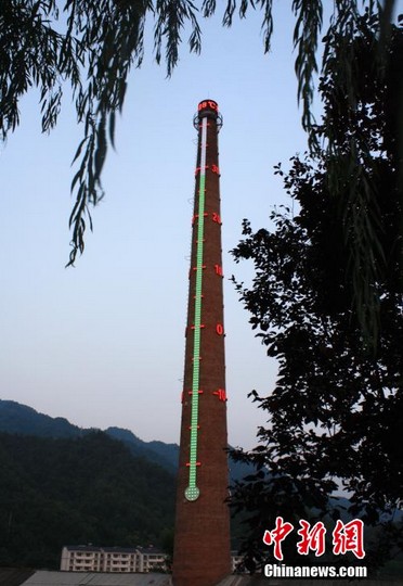 花43萬(wàn)將廢棄煙囪改成溫度計(jì)