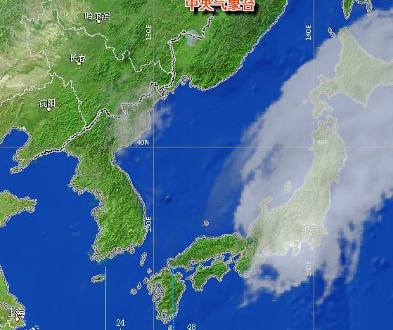 臺風(fēng)巴蓬登陸日本時衛(wèi)星云圖