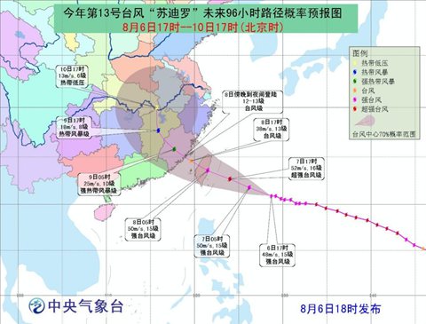 臺風蘇迪羅路徑預報圖