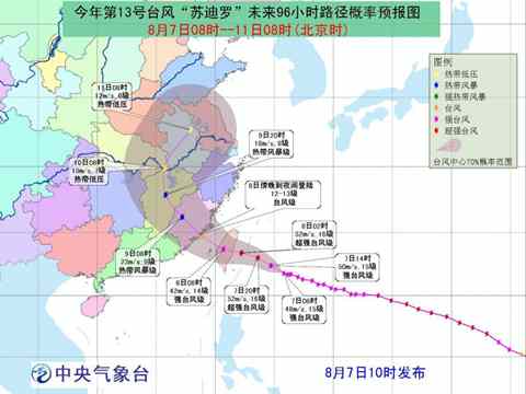 臺(tái)風(fēng)蘇迪羅路徑預(yù)報(bào)圖