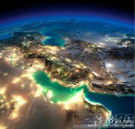 美國(guó)宇航局NASA航拍地球夜景圖片